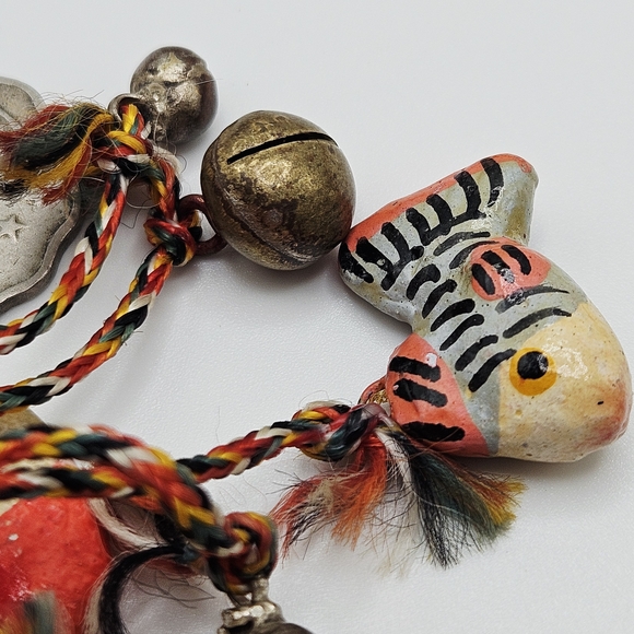 VINTAGE Handcrafted Chachkas Milagros Charm Over the Top Statement Necklace - Picture 13 of 14